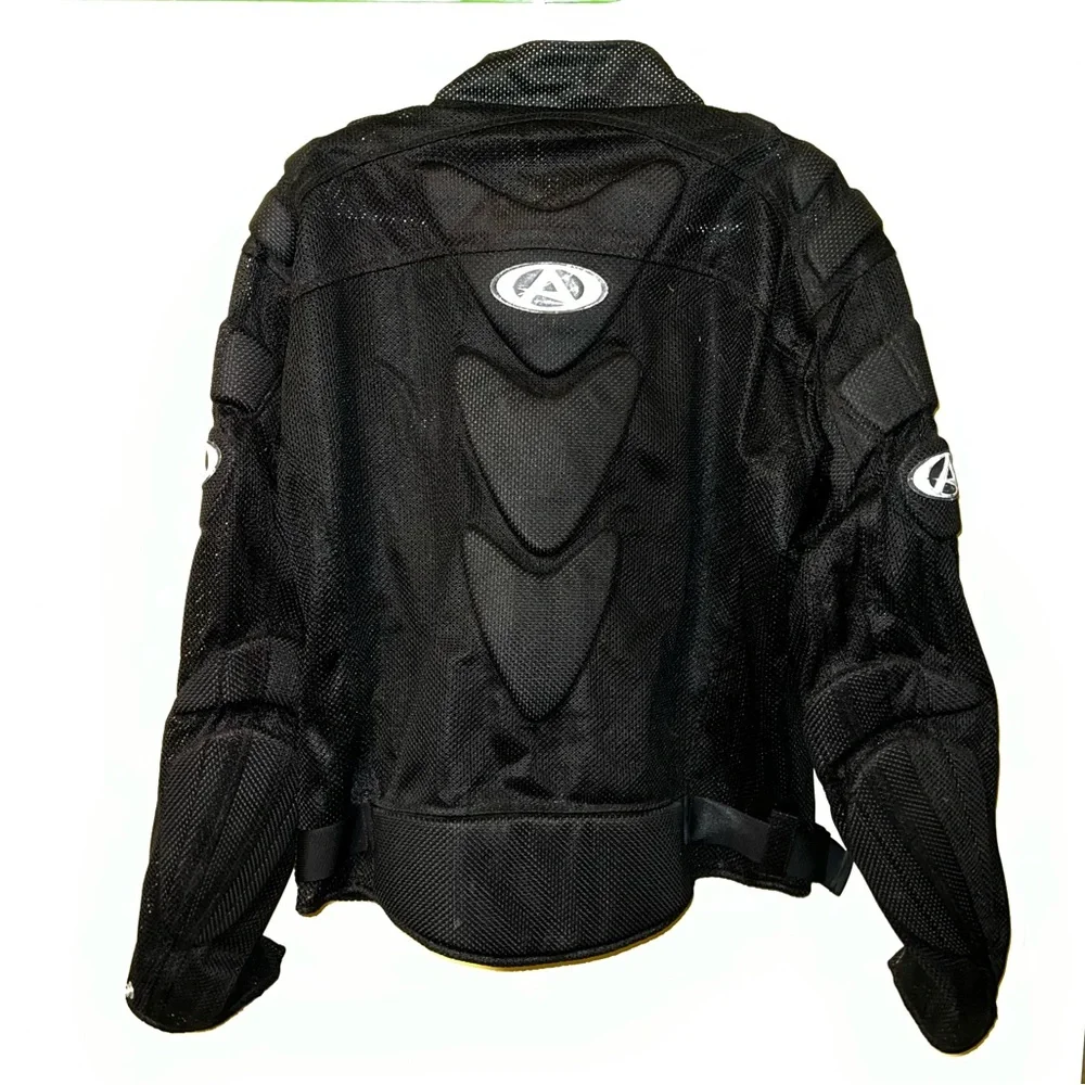 AGV Sport Motorcycle Vintage Mesh Armored Black Jacket Size L - Picture 2 of 14